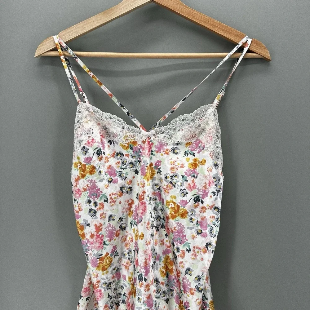 Victorias Secret Floral Cami Mini Slip Dress Lace‎ Womens S Chemise Y2K Babydoll - Picture 2 of 10